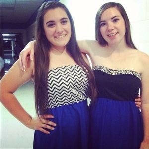 Blue and black homecoming dress